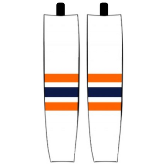 Modelline 2022 Edmonton Oilers Reverse Retro White Sublimated Mesh Ice Hockey Socks
