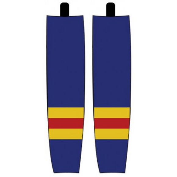Modelline 1970s Colorado Rockies Away Royal Blue Sublimated Mesh Ice Hockey Socks