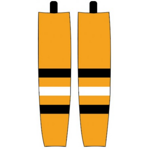 Modelline 1979-80 Pittsburgh Penguins Away Gold Sublimated Mesh Ice Hockey Socks