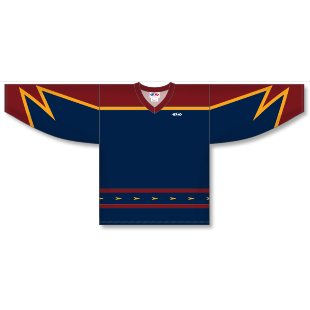 Athletic Knit AK Custom ZH101 Atlanta Thrashers Navy Sublimated Hock PSH Sports