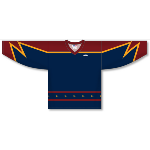 Athletic Knit (AK) Custom ZH101 Atlanta Thrashers Navy Sublimated Hockey Jersey