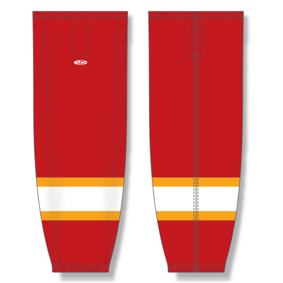 Athletic Knit (AK) Custom ZH711 Atlanta Flames Red Sublimated Mesh Ice Hockey Socks