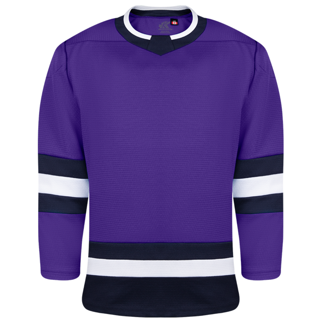 Black and fashion purple hockey jersey