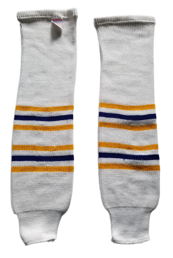 Modelline 1970s Buffalo Sabres Home White Knit Ice Hockey Socks