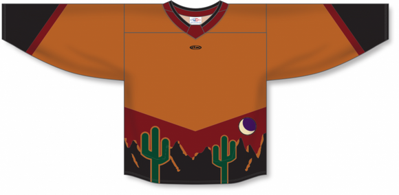 Athletic Knit (AK) Custom ZH181-ARI3110 2022 Arizona Coyotes Reverse Retro Orange Sublimated Hockey Jersey