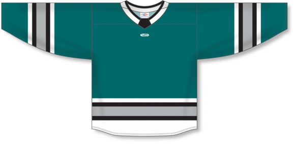 Athletic Knit (AK) Custom ZH181-SAN3066 San Jose Sharks Pacific Teal Sublimated Hockey Jersey
