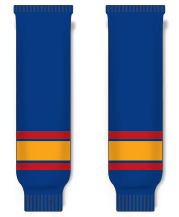 Modelline 1974-76 Kansas City Scouts Away Royal Blue Knit Ice Hockey Socks
