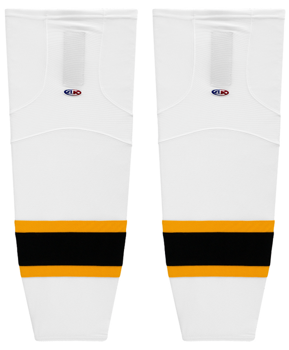Athletic Knit (AK) HS2100-499 2007 Boston Bruins White Mesh Ice Hockey Socks