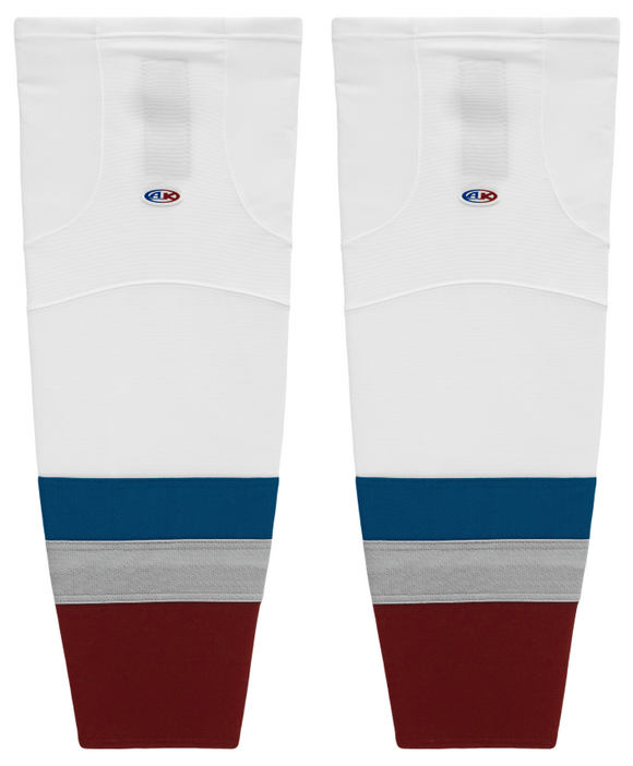 Athletic Knit (AK) HS2100-805 2011 Colorado Avalanche White Mesh Ice Hockey Socks