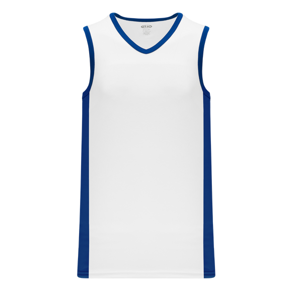 Athletic Knit (AK) B2115M-207 Mens White/Royal Blue Pro Basketball Jersey