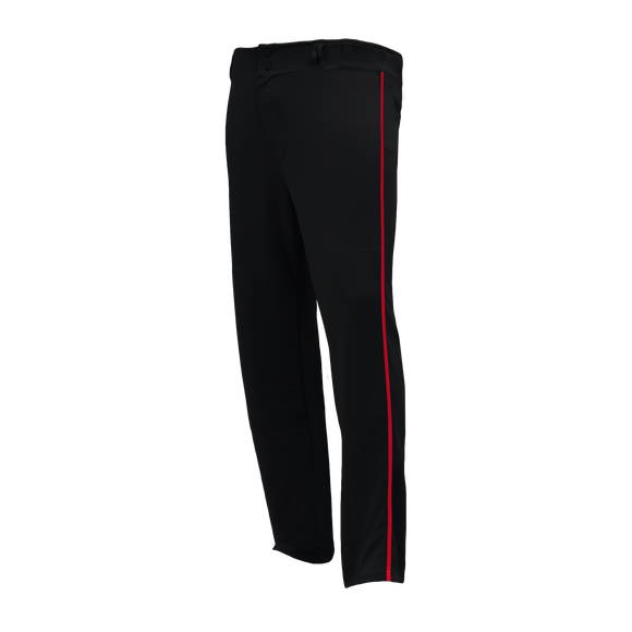 Athletic Knit (AK) BA1391A-249 Adult Black/Red Pro Baseball Pants