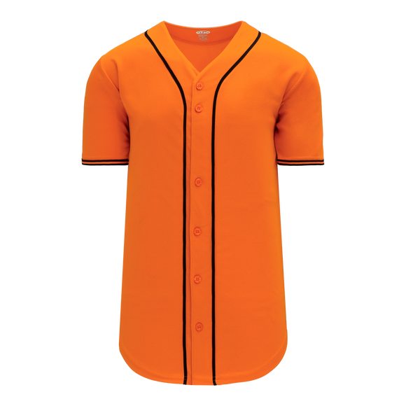 Athletic Knit (AK) BA5500A-SF576 San Francisco Orange Adult Full Button Baseball Jersey