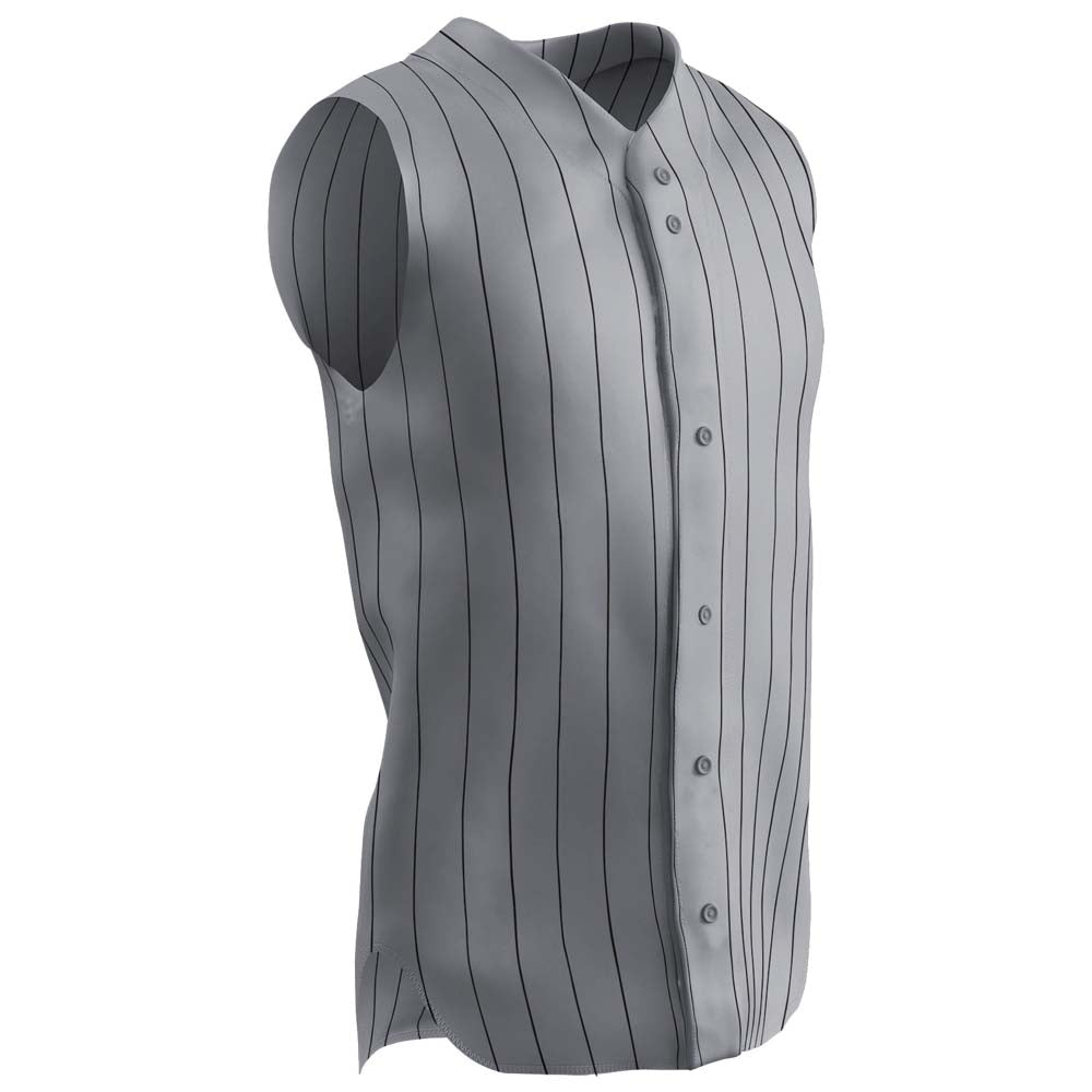 Champro Sports Ace Sleeveless Jersey - Adult Large - Grey / Black Pin