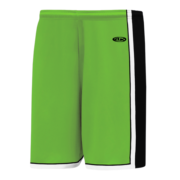Athletic Knit (AK) BS1735A-107 Adult Lime Green/Black/White Pro Basketball Shorts