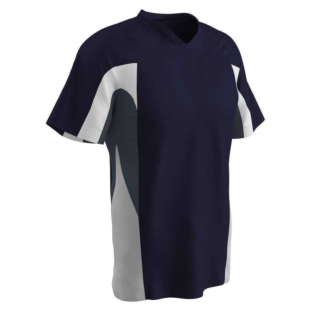 Champro Relief Youth V-Neck Jersey, L / Navy/White/Graphite