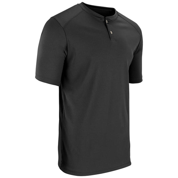 Champro BS53 Turn Two Black Adult 2-Button Baseball Jersey