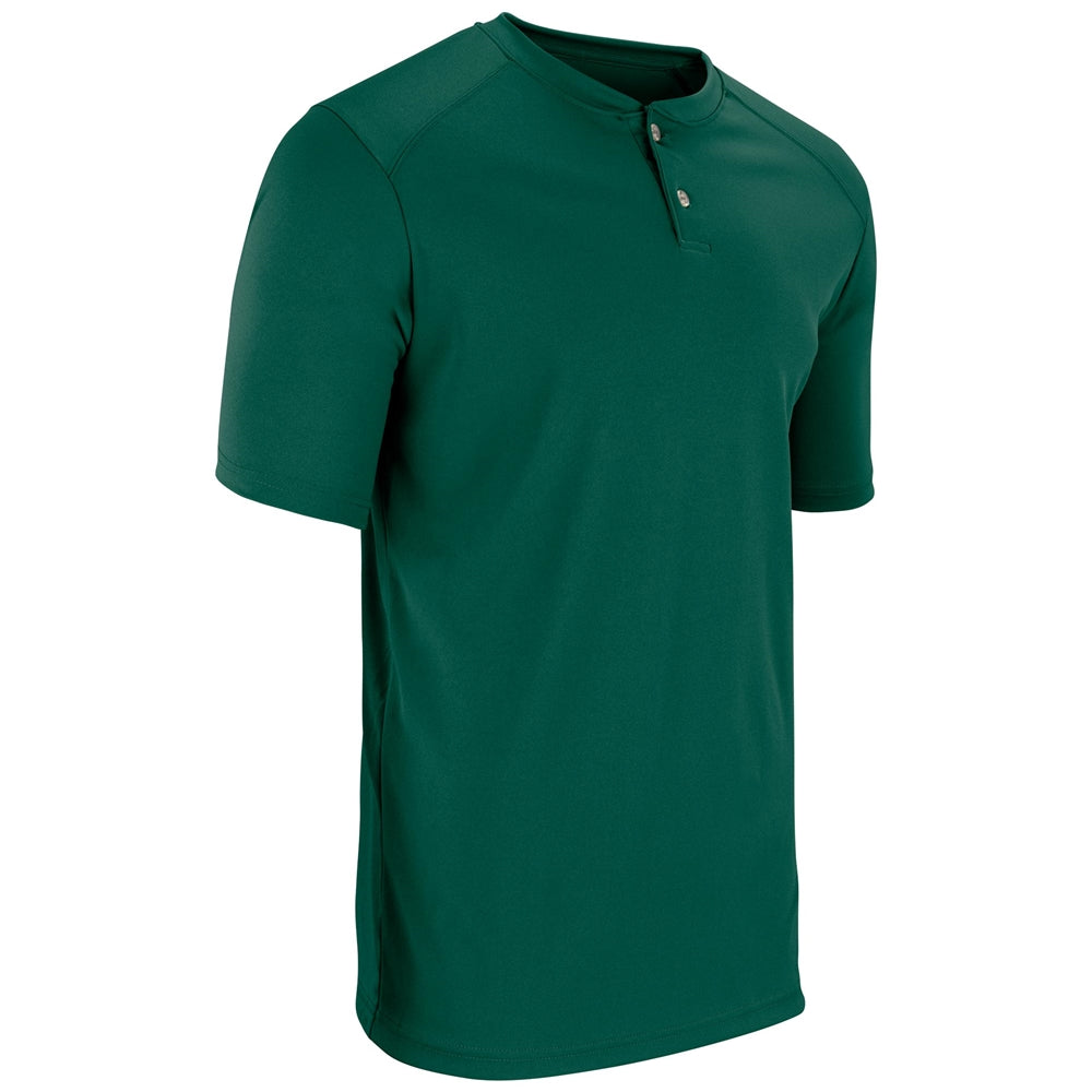 Champro Turn Two Youth 2 Button Baseball Jersey, S / Forest Green