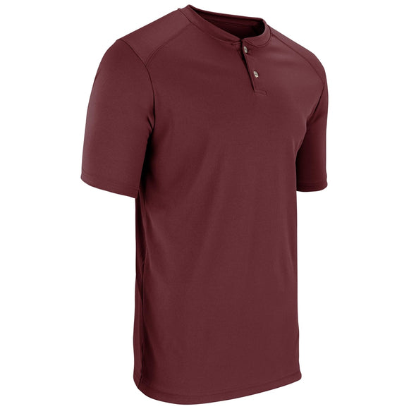 Champro BS53 Turn Two Maroon Adult 2-Button Baseball Jersey