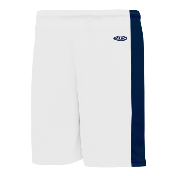 Athletic Knit (AK) SS9145M-217 Mens White/Navy Pro Soccer Shorts