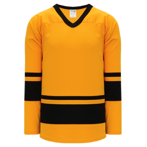Athletic Knit (AK) H6400A-213 Adult Gold/Black League Hockey Jersey
