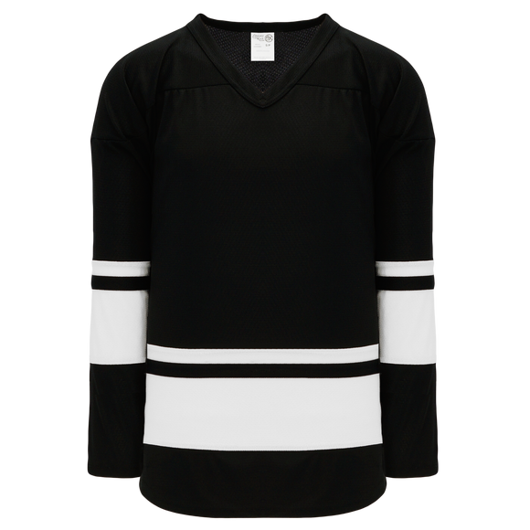Athletic Knit (AK) H6400A-221 Adult Black/White League Hockey Jersey