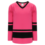 Athletic Knit (AK) H6400A-276 Adult Pink/Black League Hockey Jersey