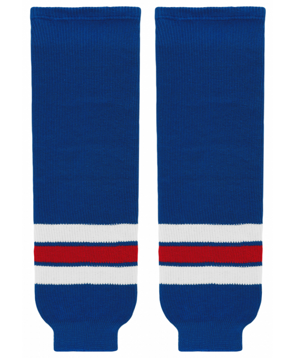 Athletic Knit (AK) HS630-312 Kitchener Rangers Royal Blue Knit Ice Hockey Socks