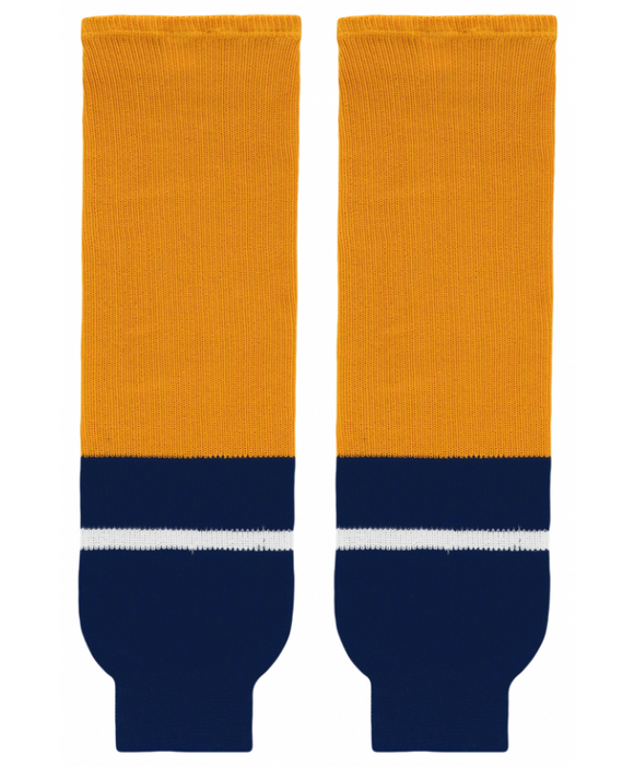 Athletic Knit (AK) HS630-873 2013 Nashville Predators Gold Knit Ice Hockey Socks