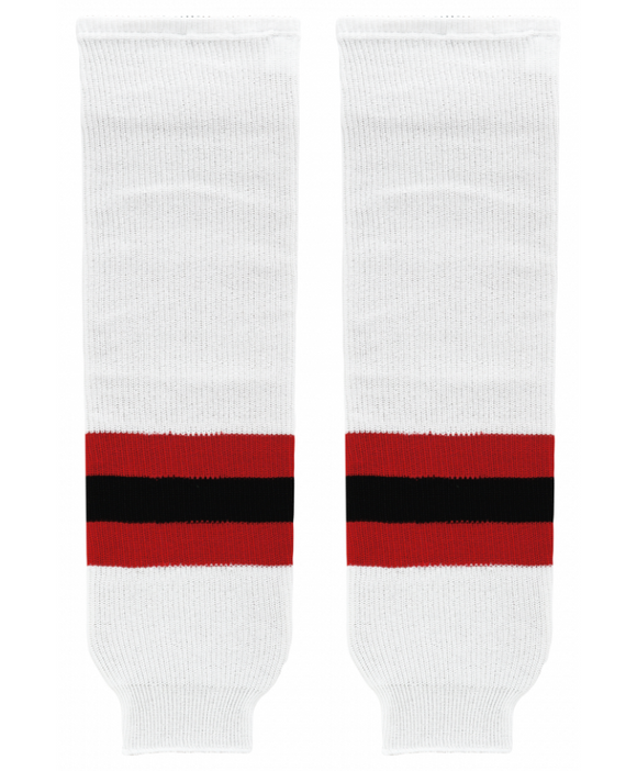 Modelline New Jersey Devils Away White Knit Ice Hockey Socks
