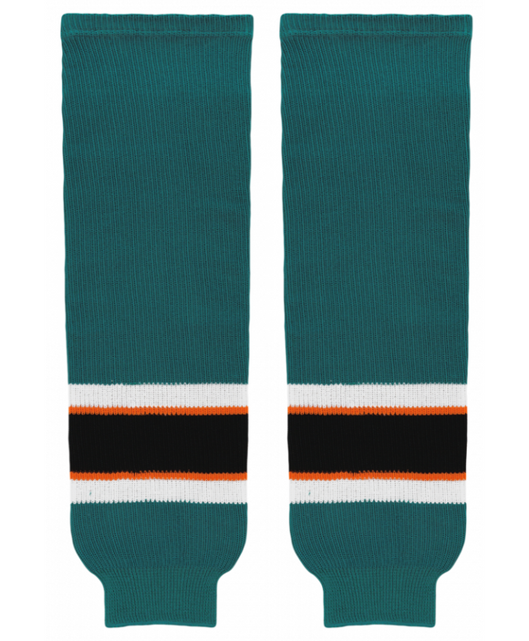 Modelline 2007-13 San Jose Sharks Home Pacific Teal Knit Ice Hockey Socks