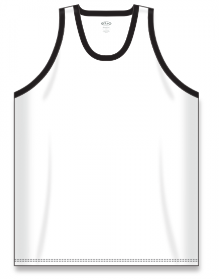 Athletic Knit (AK) B2115M-222 Mens White/Black Pro Basketball Jersey Medium