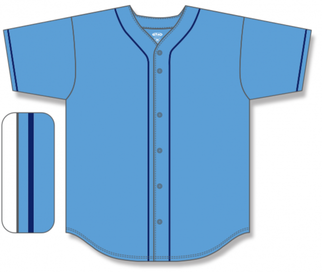 Athletic Knit (AK) BA5500Y-TB694 Tampa Bay Sky Blue Youth Full Button Baseball Jersey Medium