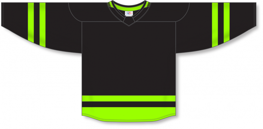 Athletic Knit (AK) H550BY-DAL655B Youth 2021 Dallas Stars Blackout Neon Green Hockey Jersey Large
