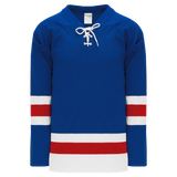 Athletic Knit (AK) H550BKY-NYR812BK Pro Series - Youth Knitted New York Rangers Classic Royal Blue Hockey Jersey