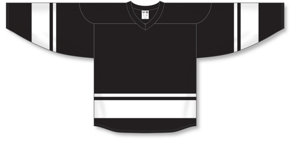 Athletic Knit (AK) H6400A-221 adult Black/White League Hockey Jersey Small