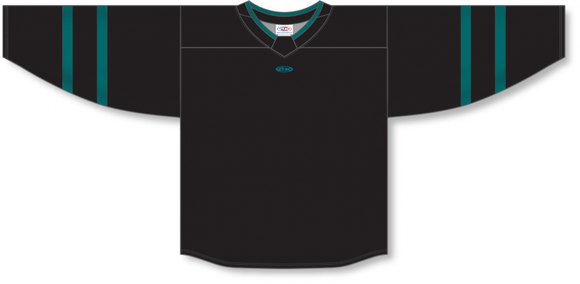 Athletic Knit (AK) Custom ZH181-SAN3065 San Jose Sharks Third Black Sublimated Hockey Jersey