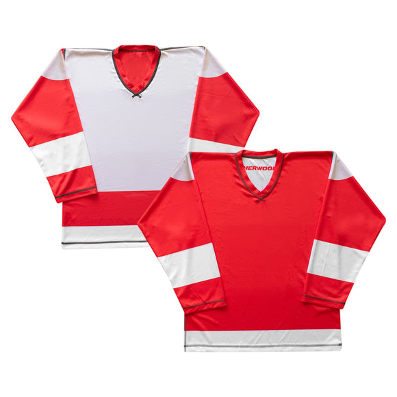 Official Sherwood SPR300 Detroit Red Wings NHL Reversible Hockey Practice Jersey