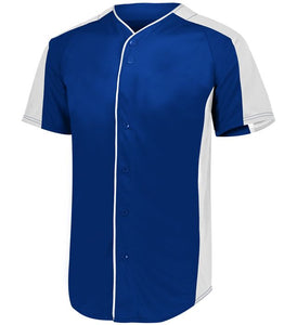 Augusta Navy/White Youth Full-Button Baseball Jersey