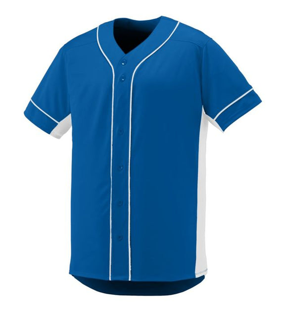 Augusta Slugger Royal Blue/White Adult Full-Button Baseball Jersey