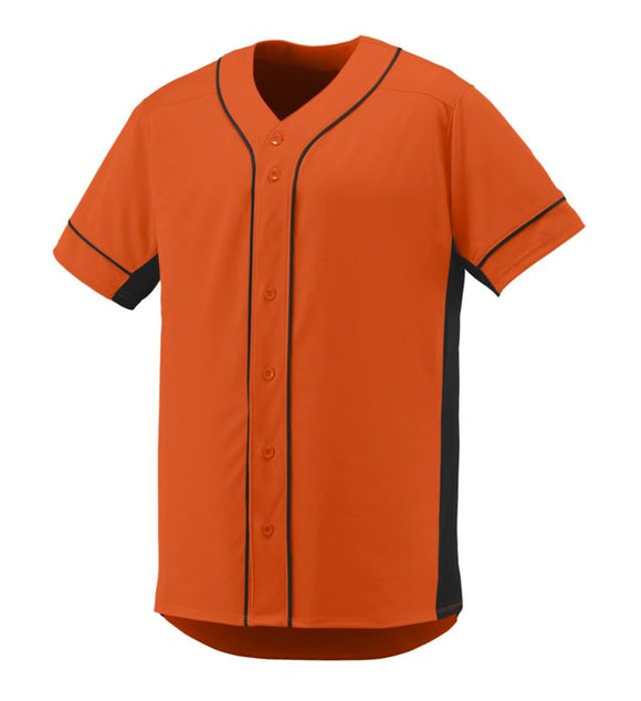 Augusta Slugger Orange/Black Adult Full-Button Baseball Jersey