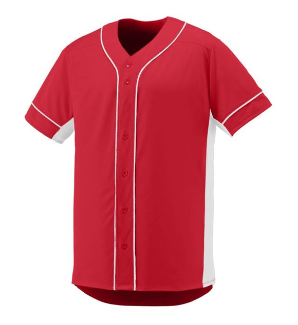 Augusta Slugger Red/White Adult Full-Button Baseball Jersey