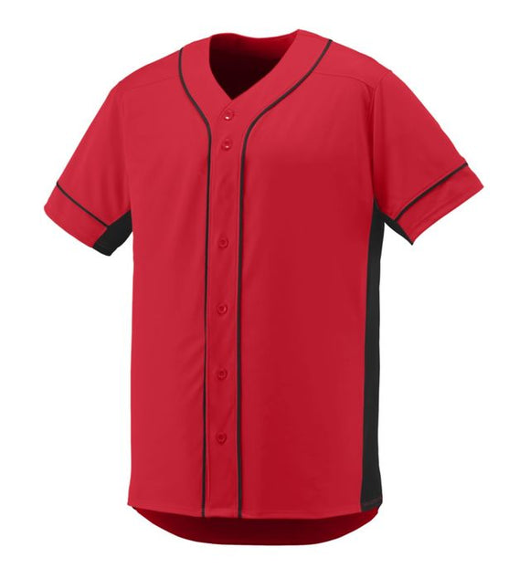 Augusta Slugger Red/Black Youth Full-Button Baseball Jersey