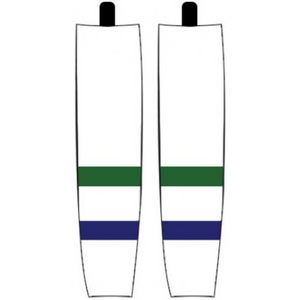 Modelline 1970s Vancouver Canucks Home White Sublimated Mesh Ice Hockey Socks
