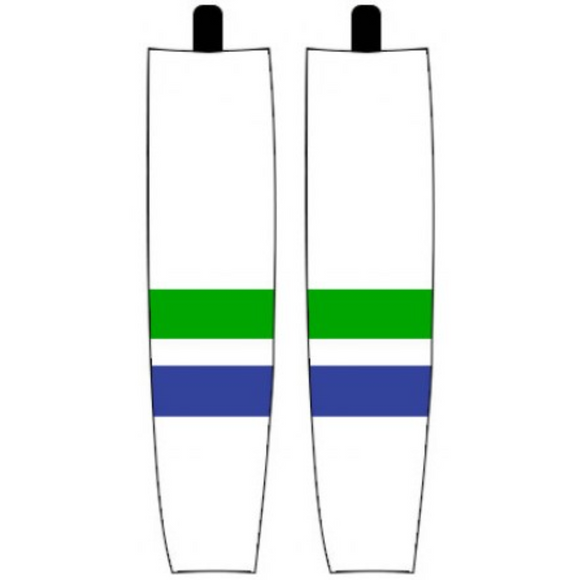 Modelline 1971-72 Vancouver Canucks Home White Sublimated Mesh Ice Hockey Socks