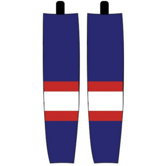 Modelline 1980s Winnipeg Jets Away Royal Blue Sublimated Mesh Ice Hockey Socks