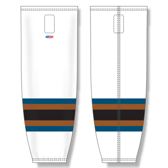 Athletic Knit (AK) 1990s Washington Capitals White Sublimated Mesh Ice Hockey Socks - CLOSEOUT