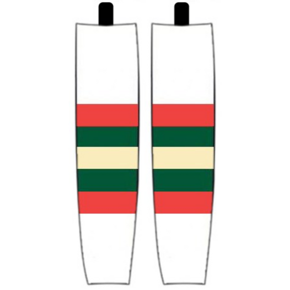 Modelline 2000-2009 Minnesota Wild Away White Sublimated Mesh Ice Hockey Socks