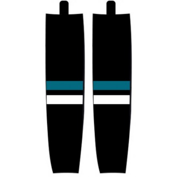 Modelline 2001-06 San Jose Sharks Third Black Sublimated Mesh Ice Hockey Socks