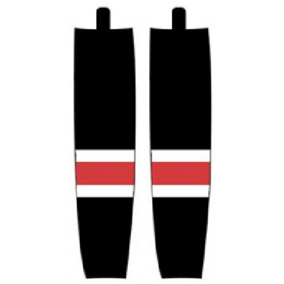 Modelline 2022 Chicago Blackhawks Reverse Retro Black Sublimated Mesh Ice Hockey Socks