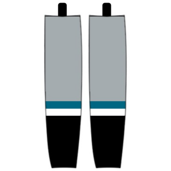 Modelline 2022 San Jose Sharks Reverse Retro Grey Sublimated Mesh Ice Hockey Socks